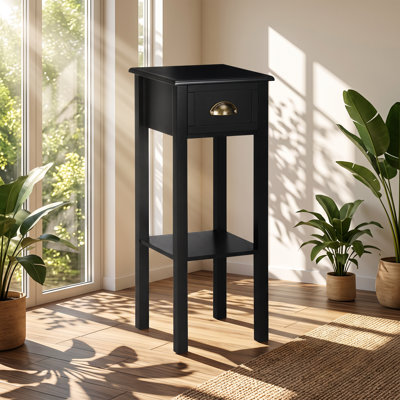 HOMCOM 11.75" W x 11.75" D x 29.5" H 1-Drawer MDF End Table