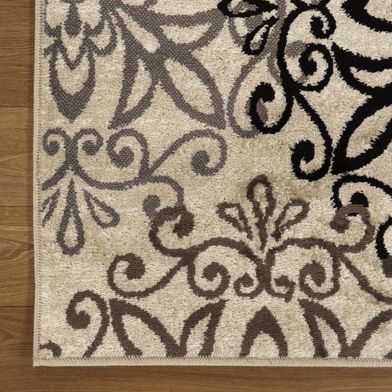 Tapis rond brun clair et gris Magnuss, Carré 8 pi