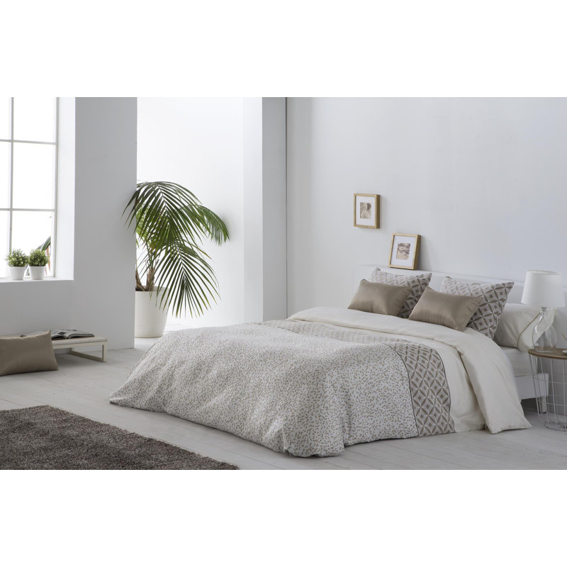 Marla Graphic Print & Text Duvet Cover, Turquoise