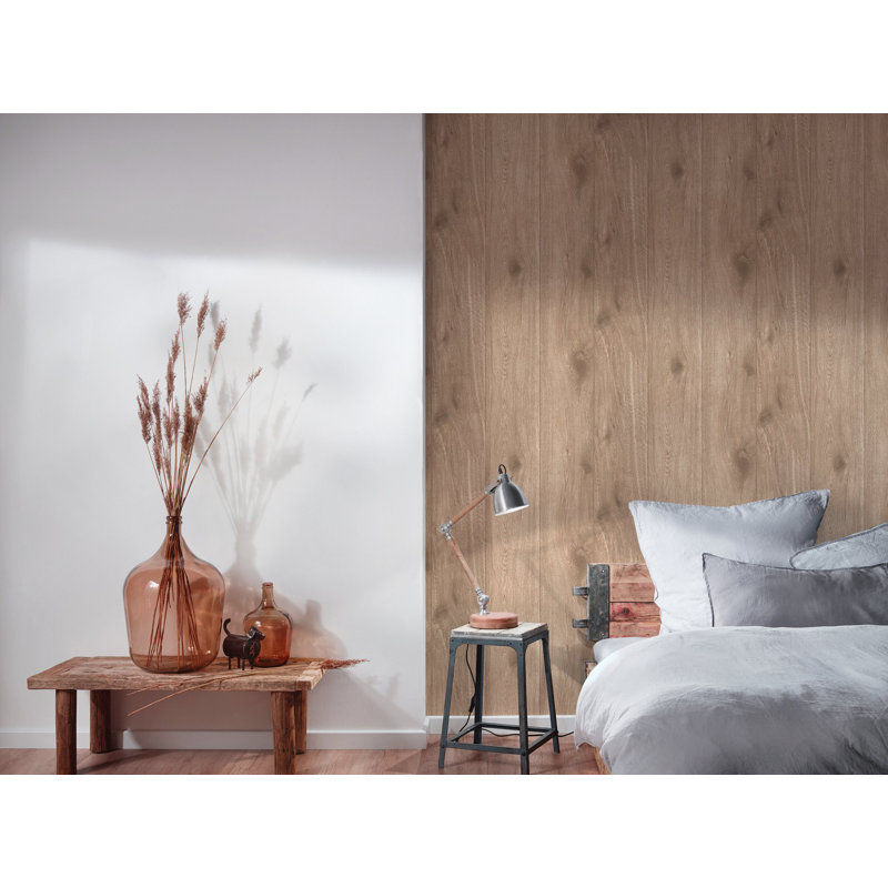 Woods and Wicker Collection Knotted Forest Wood Effect Wallpaper Roll, Beige