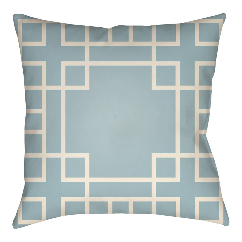 Litchfield Hanser Indoor/Outdoor Throw Pillow, 18" H x 18" W, Tangerine/Ivory