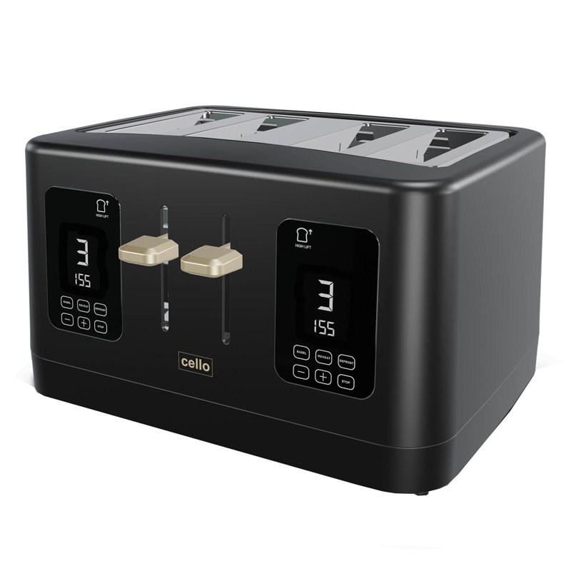 Cello 4 Slice Digital Toaster, Black