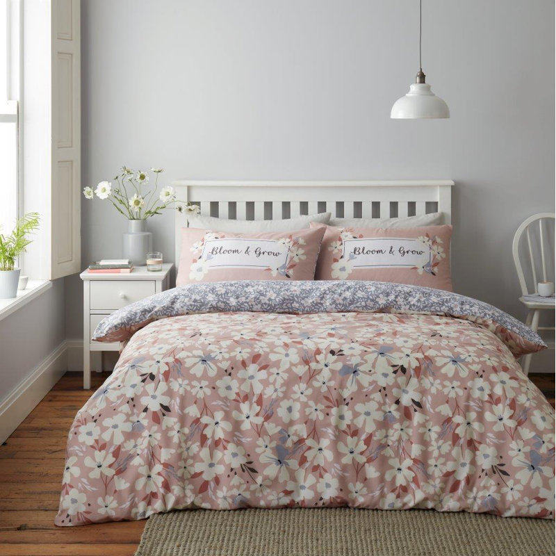 Floral Duvet Cover Set with Pillowcases, Single