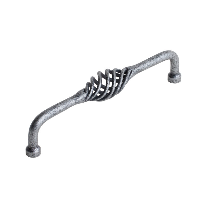 Rail Bar Pull, Satin Steel, 6"