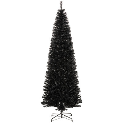 8' Tree, Slim Black Fir, , 1168 Tips, Realistic Branches, Flame Retardant, Easy To Decorate & Assemble 8ft Artificial Black, Straightforward Installation