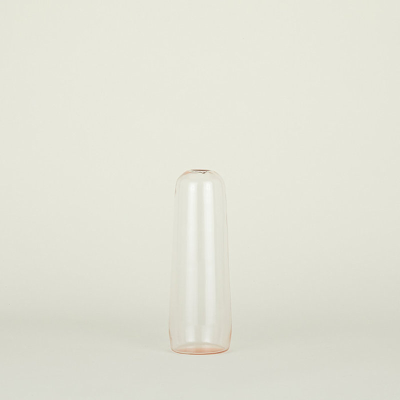 Aurora Handmade Glass Table Vase, Blush, 11.5" H x 4" W x 4" D