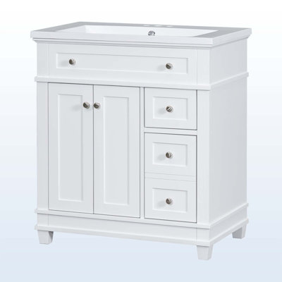 Nohwa Wood + Resin Freestanding Bathroom Cabinet