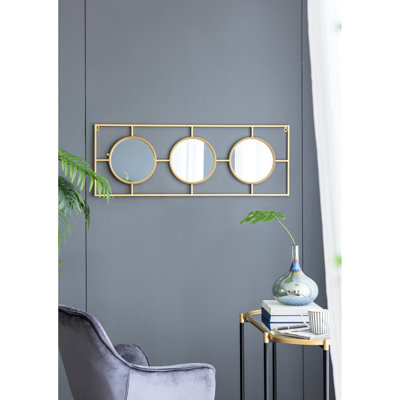 Ensemble de 3 miroirs muraux dorés, élégant décor pour la chambre à coucher et le salon