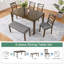 Ensemble de salle à manger 6 pièces brun riche avec table rectangulaire, 4 chaises et banc pour les cuisines et les salles à manger