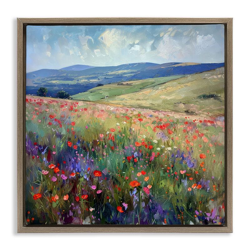  "Rolling Meadow Flowers", art mural sur toile flottante par Raymond Powers, H 18 po x l 18 po