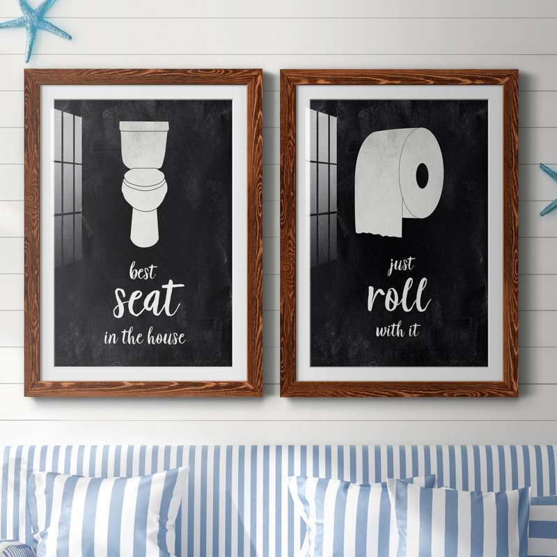 «Best Seat», ensemble de 2 reproductions d'art textuel, H 44 po x l 31 po, Toile encadrée, Érable