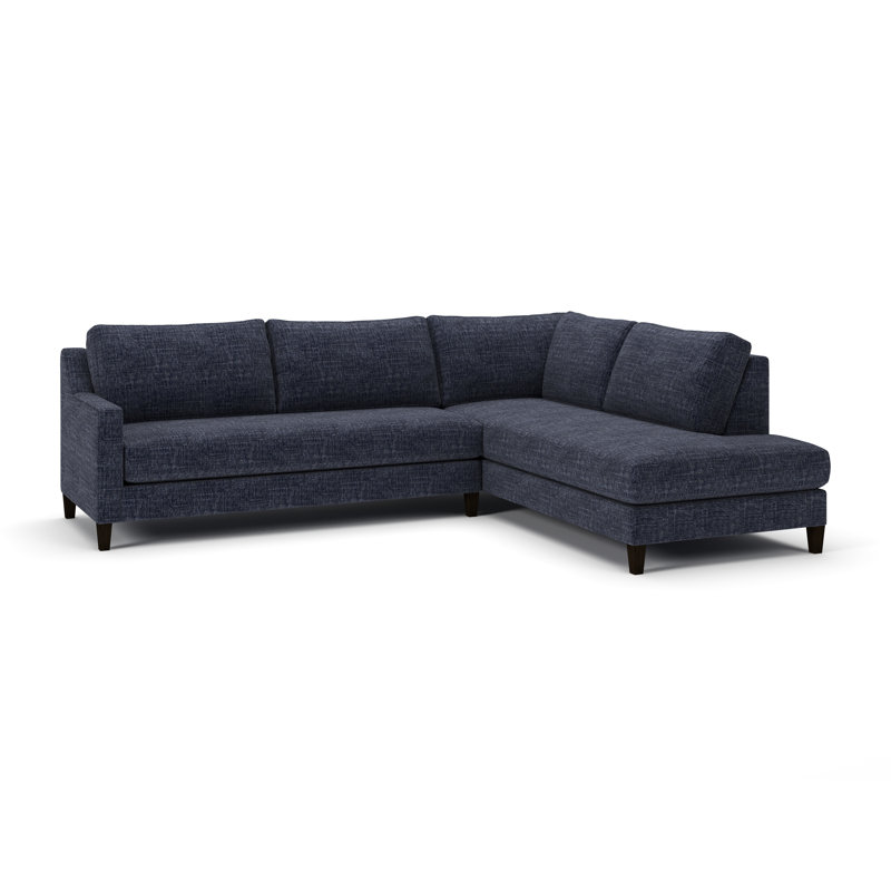 Baker 2-PC Upholstered Sectional, Right Hand Facing, Nomad Indigo