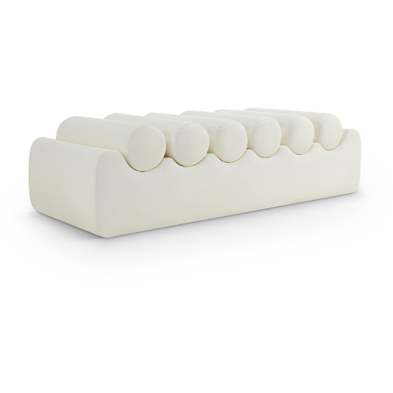 Banc en cuir Rumble Vegan, H 16,5 po x l 56 po x P 22 po, Cuir crème végétalien