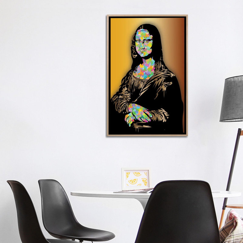 Mona Lisa 2025 - reproduction d'art murale - toile encadrée, 40" x 26", Framed Canvas, Beige