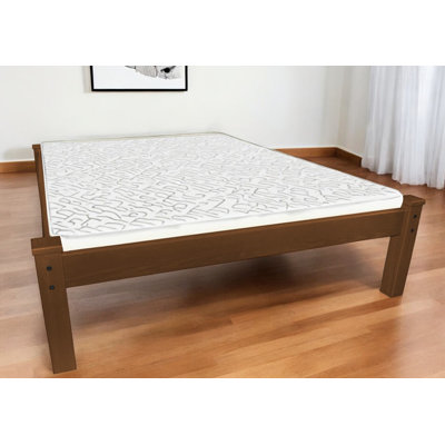 Brown Solid Wood Queen Bed Frame