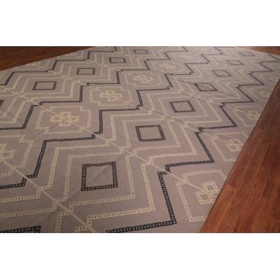 Tapis oriental tissé à plat Kilim Durrie 10 x 19
