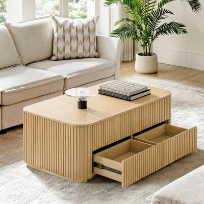 Jadida 47.75" W Manufactured Wood Fluted Lift-Top Coffee Table