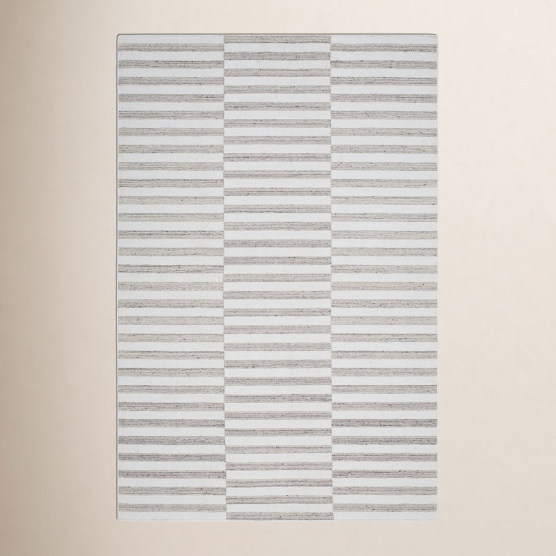 Ernie tissé à la main recyclé P.E.T. Tapis argent clair / ardoise pâle, Rectangle 5 pi x 7 pi 6 po
