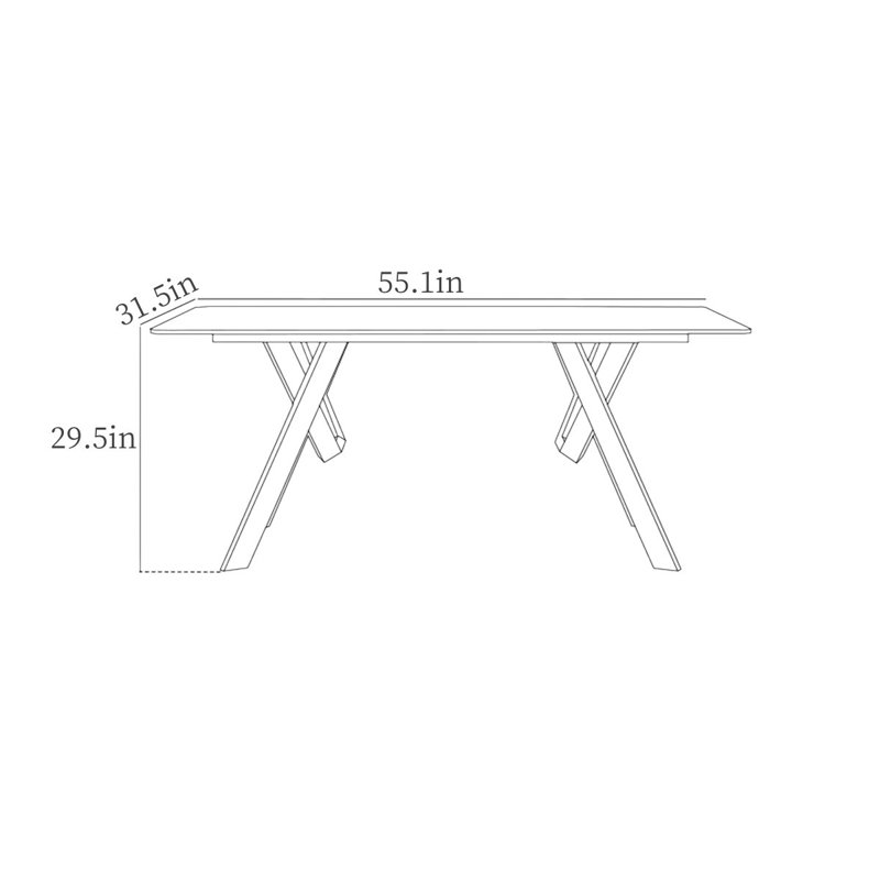 Table de salle à manger Simple Simple, H 29,5 po x L 55,1 po x l 31,5 po