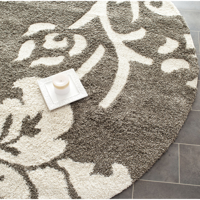 Tapis beige foncé Chaffin, Rond 6 pi 7 po