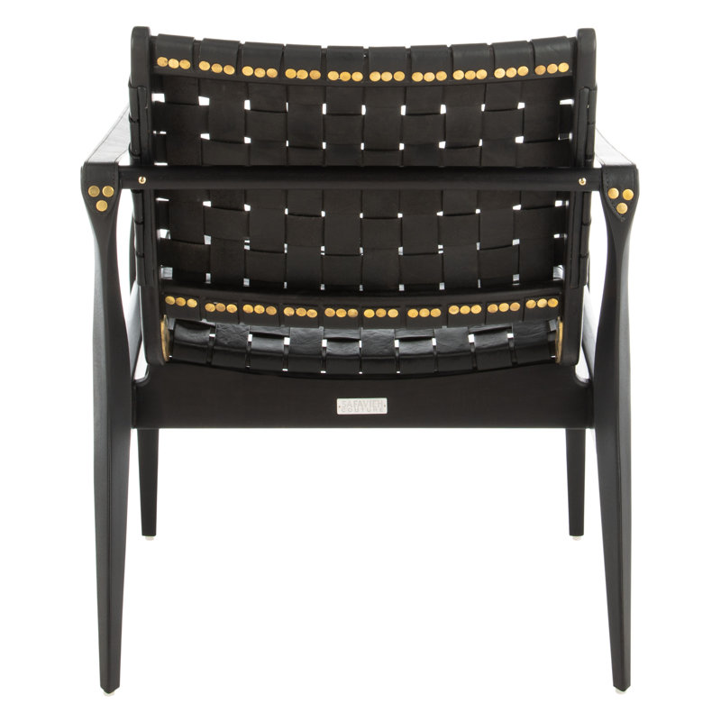 Armchair, Black, Black Genuine Leather