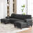 103.5"W 4-Piece Upholstered Sectional-165286403