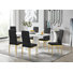 Edzard Double Pedestal High Gloss Dining Table Set with 6 Luxury Faux Leather Dining Chairs