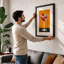 Cocktail on Black Retro - Framed Print-1230838851-1230838849