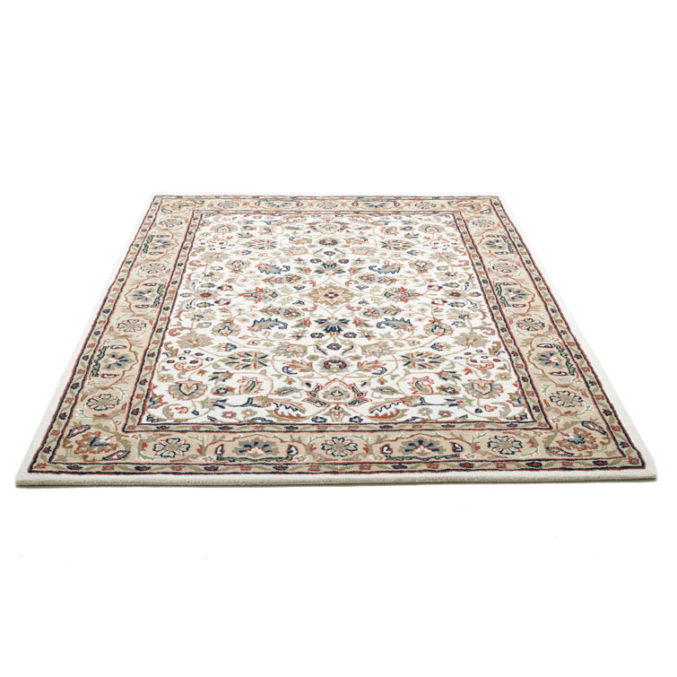 Hand-Tufted Oriental Rug Made Of Wool In Beige
