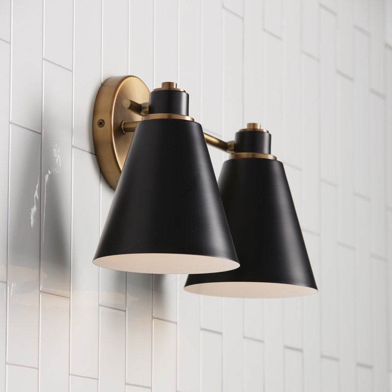 2 - Light Dimmable Vanity Light, Black