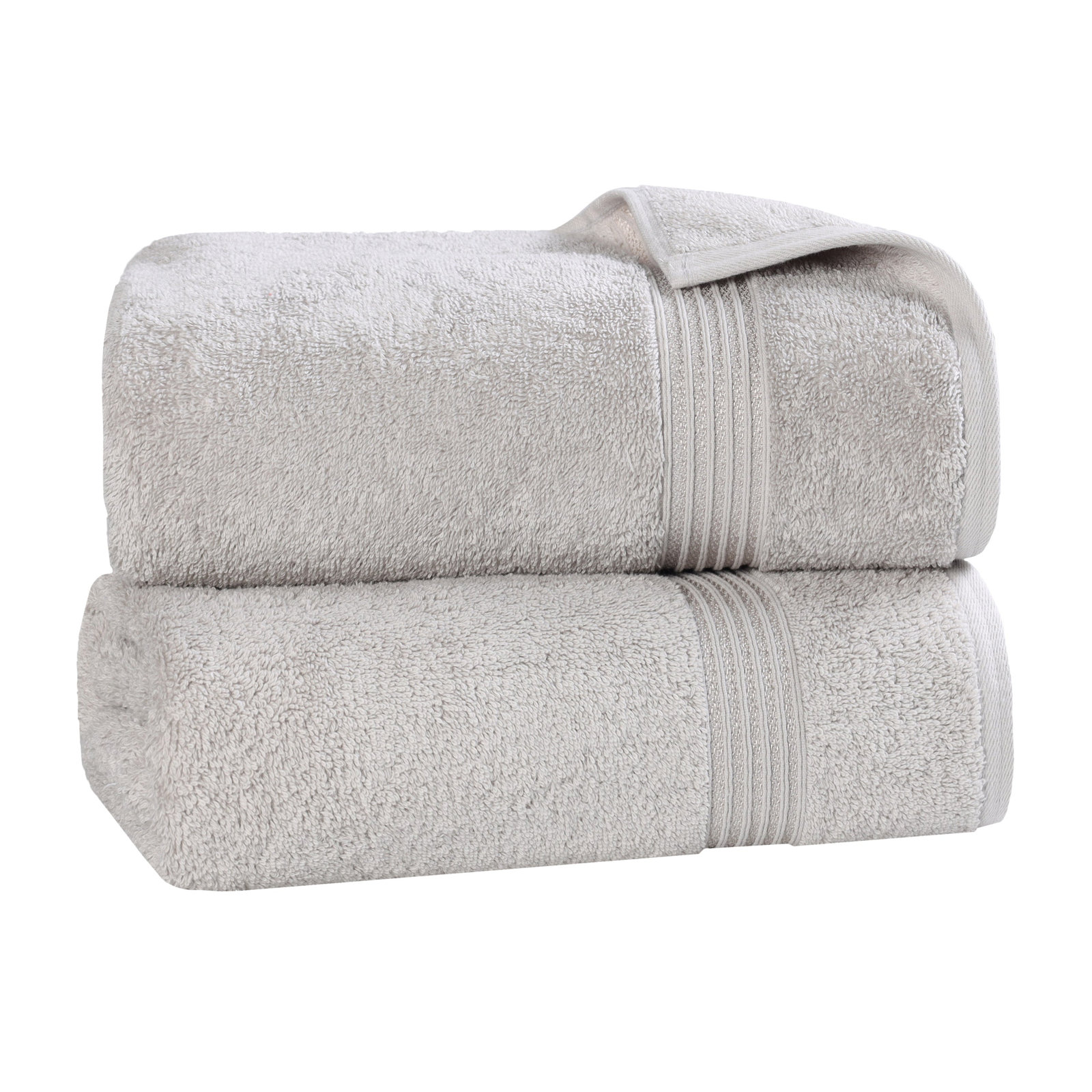 Oleg Egyptian Cotton Bath Sheet Set, Silver, Bath Sheets - 2 Pack