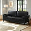 Fauteuil Morse en similicuir avec coussin d'assise capitonné et pieds en bois-866898908