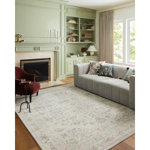 Rifle Paper Co. x Loloi Courtyard Yellow / Multi Area Rug feat. CloudPile