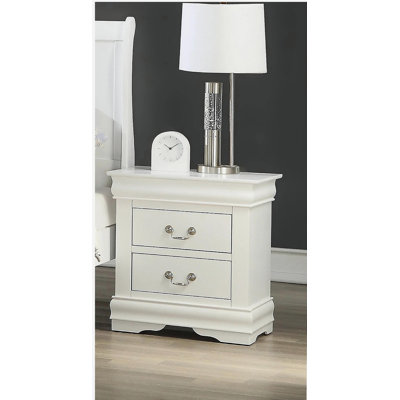 1pc Table de chevet blanche Louis Philippe