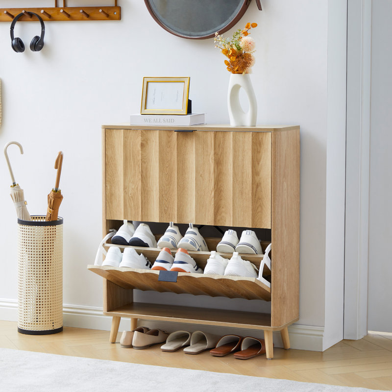 Armoire de rangement pour 12 paires de chaussures, Jaune
