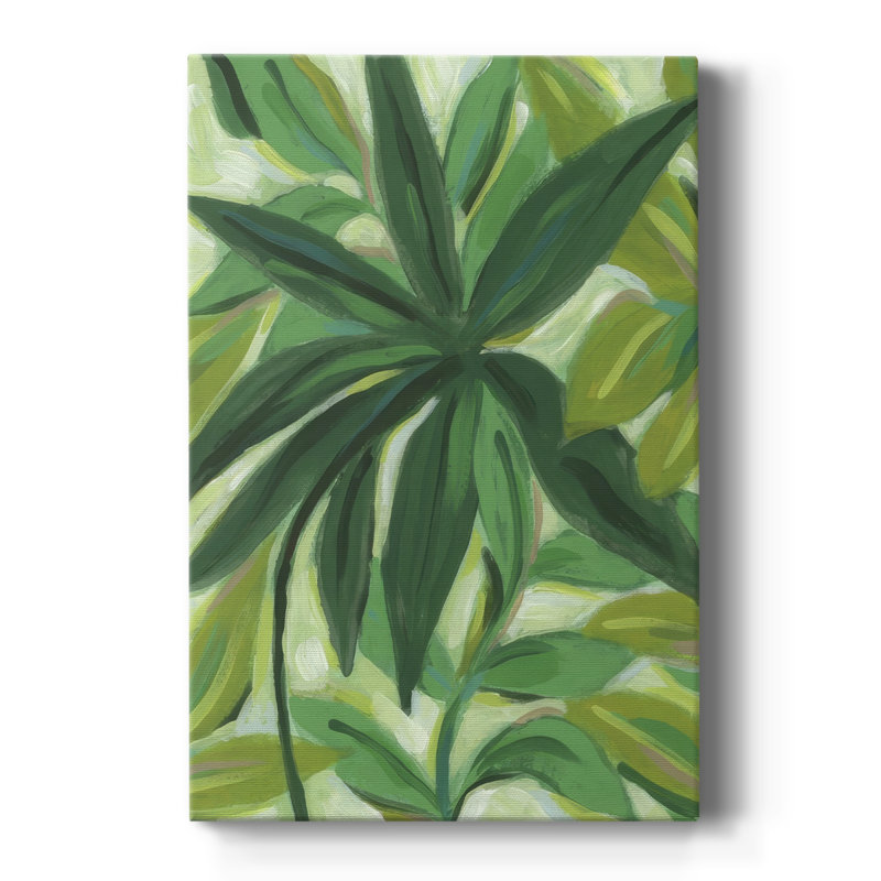 Feuilles d'îles tropicales II - Cavas enveloppés de galerie, H 18 po x l 12 po