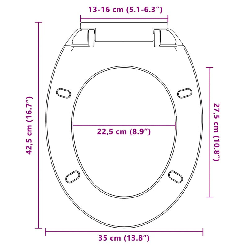 vidaXL Soft-Close Toilet Seat Grey Oval, Gray
