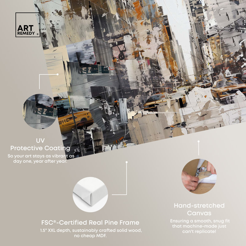 In The City Minimalist Collage Style Wall Art by Art Remedy, Wrapped Canvas, 45" H x 30" W