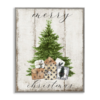 Art giclée sur un arbre de Noël rustique vieilli par Deborah Brown