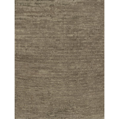 Hand Knotted Area Rug in Dark Brown