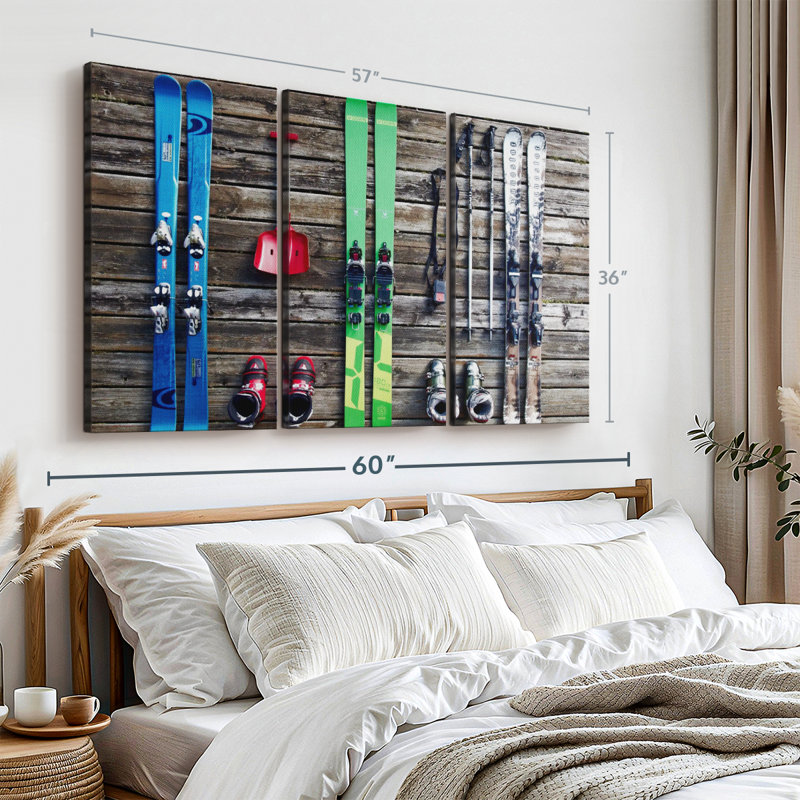 «Ski Gears», 3 pièces sur toile, H 36 po x l 57 po