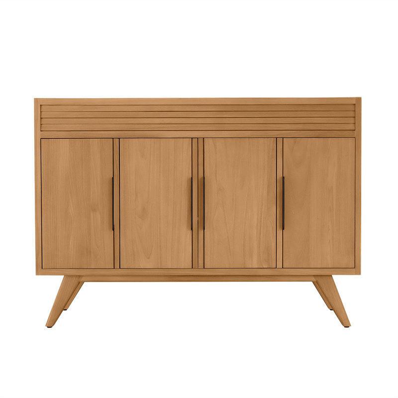 Taylor 48 in. Single Natural Teak Bathroom Vanity with Engineered Stone Top