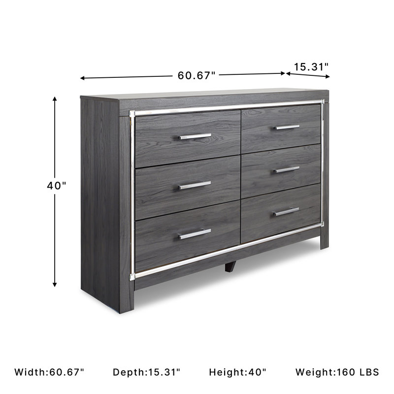 Layeska 60.67'' W 6 - Drawer Dresser