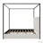 Metal Canopy Bed with Tall Upholstered Headboard and Four Poster, No Box Spring Needed-2095645259-2095645257