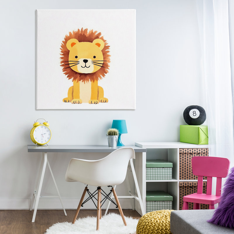 «Sitting Baby Lion Cub», art mural par Andrea Haase, H 36 po x l 36 po