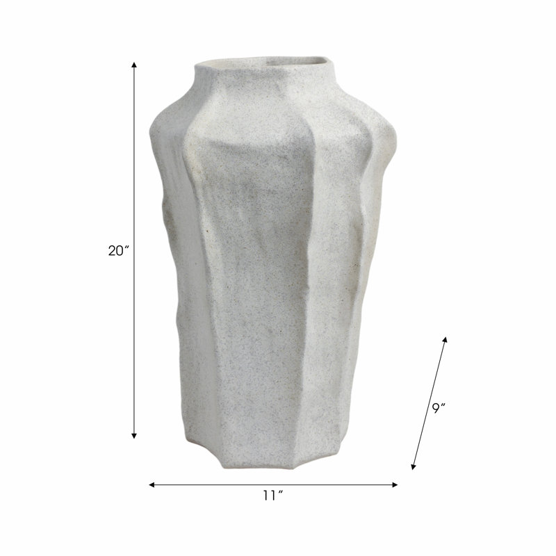 Sagebrook Home 20" Delrio Large Porcelain Vase, Gray, 20" H x 11" W x 9" D 
