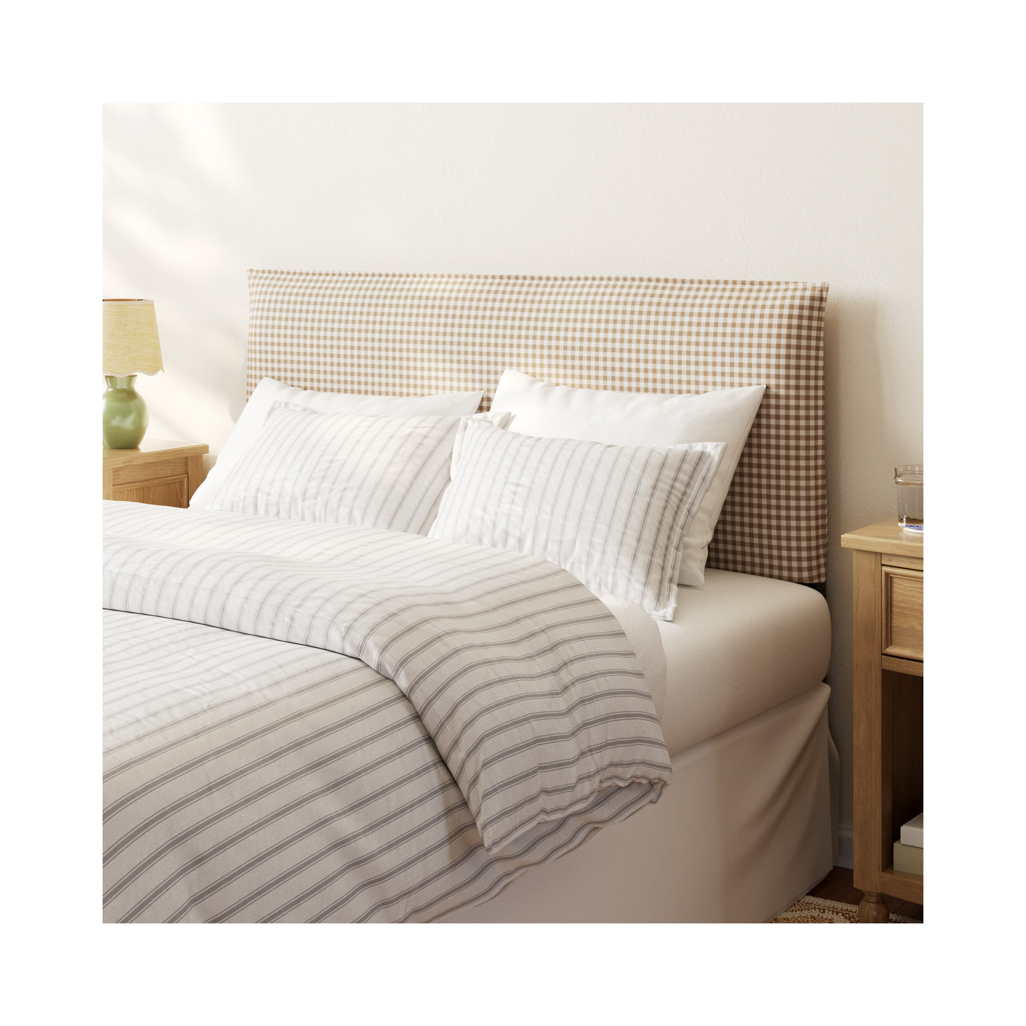 Bessinger Headboard, Twin, Classic Gingham Tan