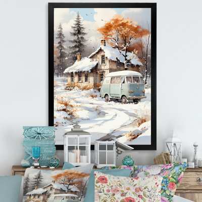 Winter Camping Cottage Retreat 2 - Camping Travel Wall Art
