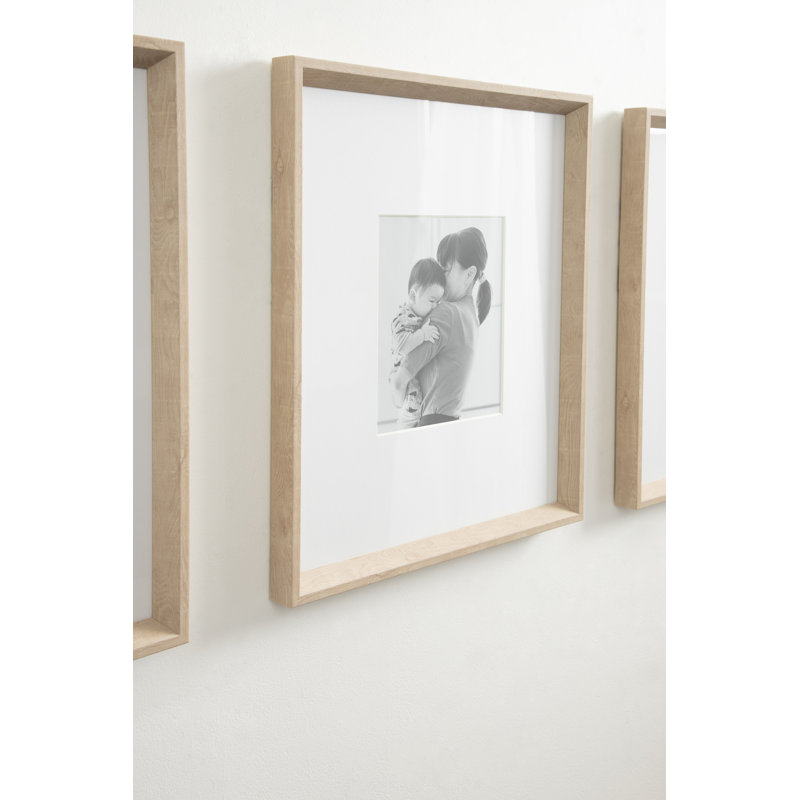 Baislee Matte Picture Frame - Set of 3 with Mat, Natural