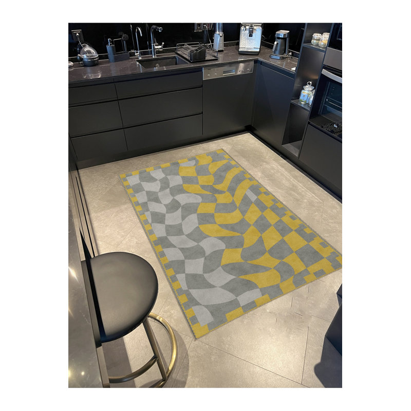 Tapis gris tissé Mosso, 2 pi 6 po x 4 pi 11 po